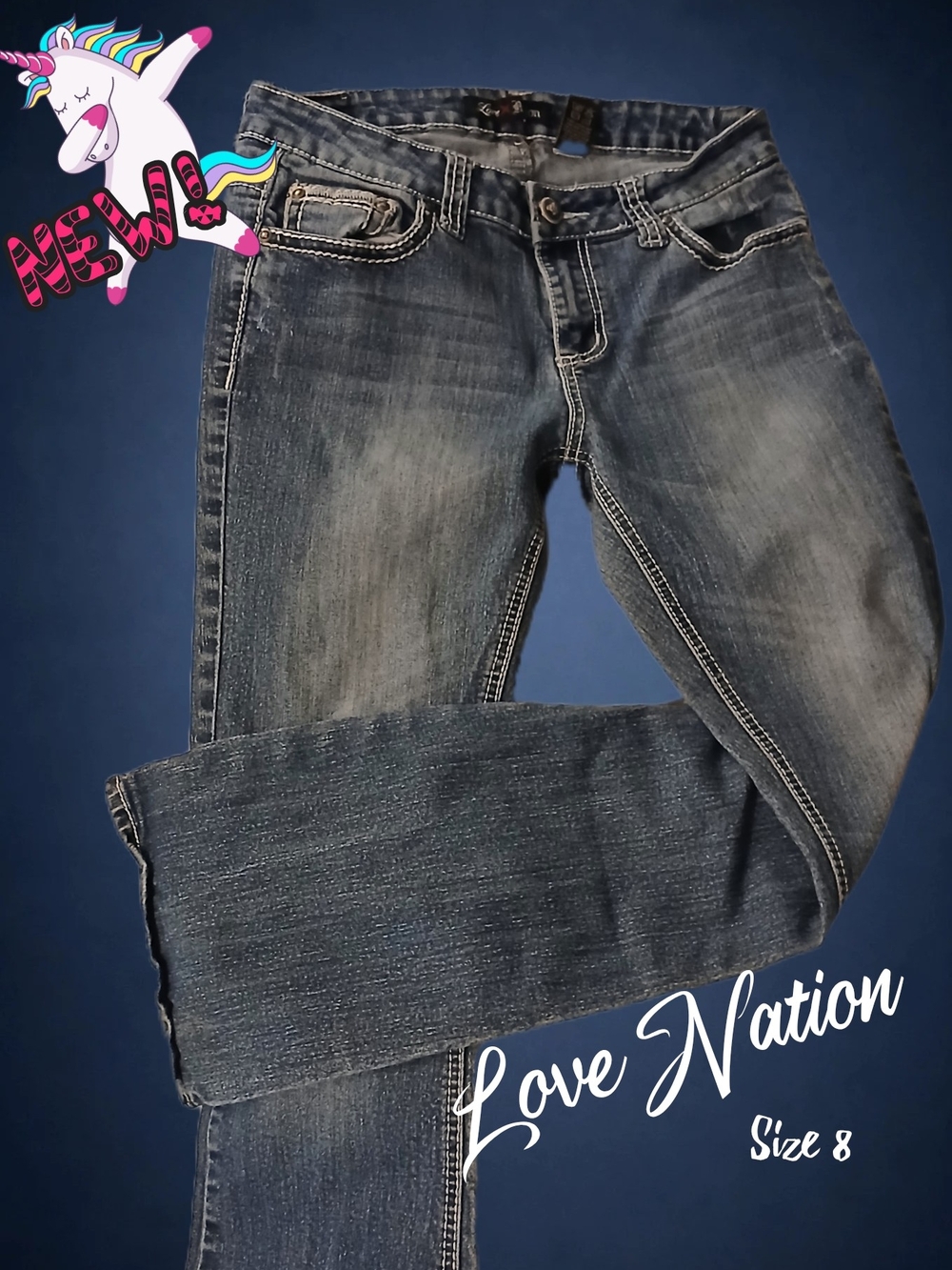 Love Nation Low Rise Dark Wash Straight-Leg Jeans